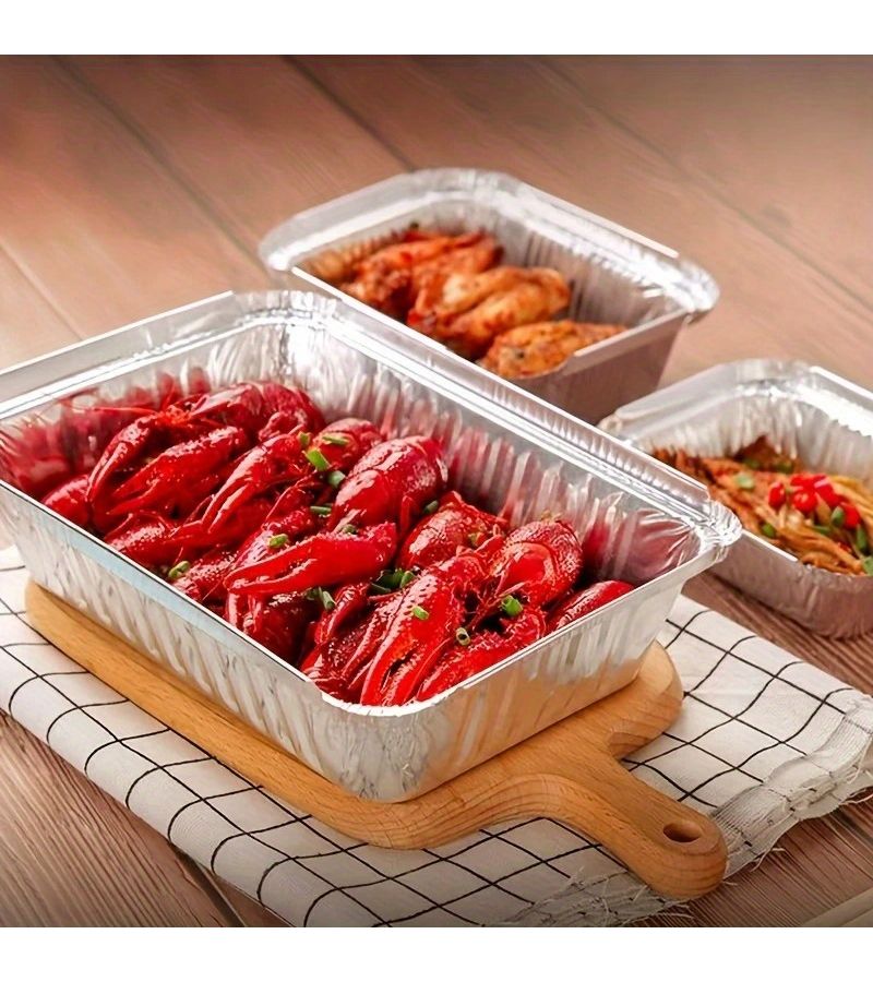 Disposable Aluminum Foil Pans For Baking Air Fryer Liner And Food Storage 10 Pack - Image 4