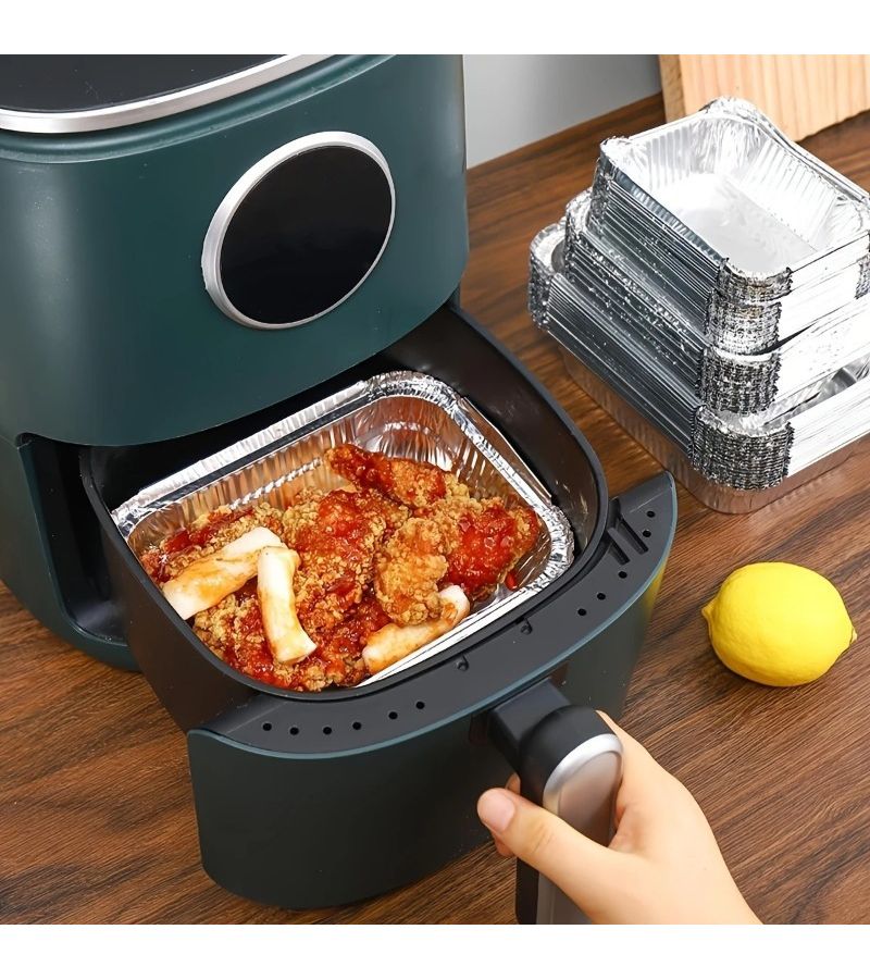 Disposable Aluminum Foil Pans For Baking Air Fryer Liner And Food Storage 10 Pack - Image 5