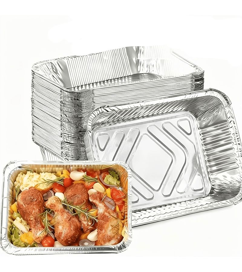 Disposable Aluminum Foil Pans For Baking Air Fryer Liner And Food Storage 10 Pack - Image 1