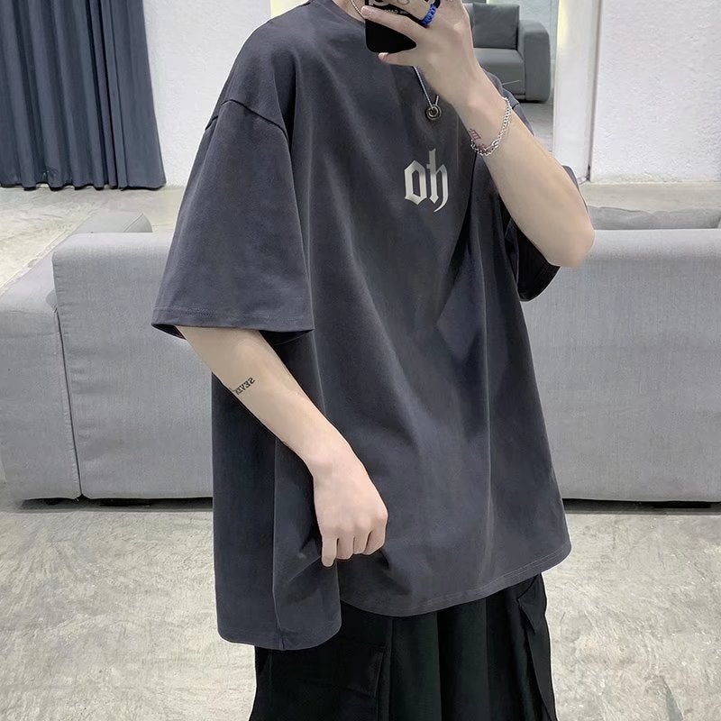 Shoulder Half Sleeve T-Shirt Men'S Base Shirt Summer 2023 New Half Sleeve T-Shirt Loose All-Match Top - Image 1