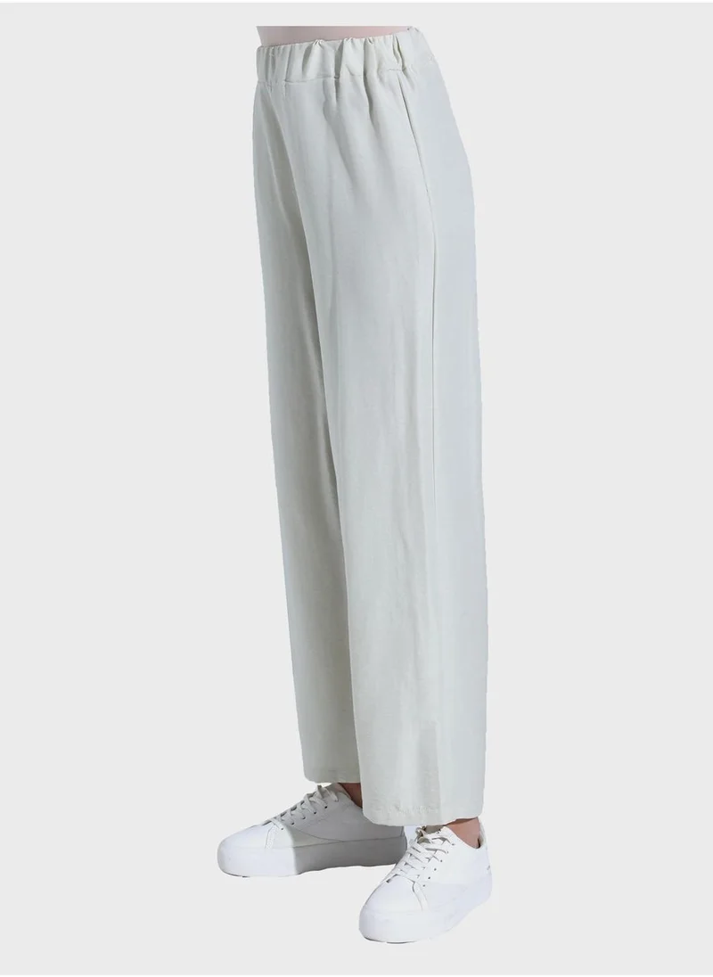 Benin by modanisa Buttoned Neck Top & Pants Set