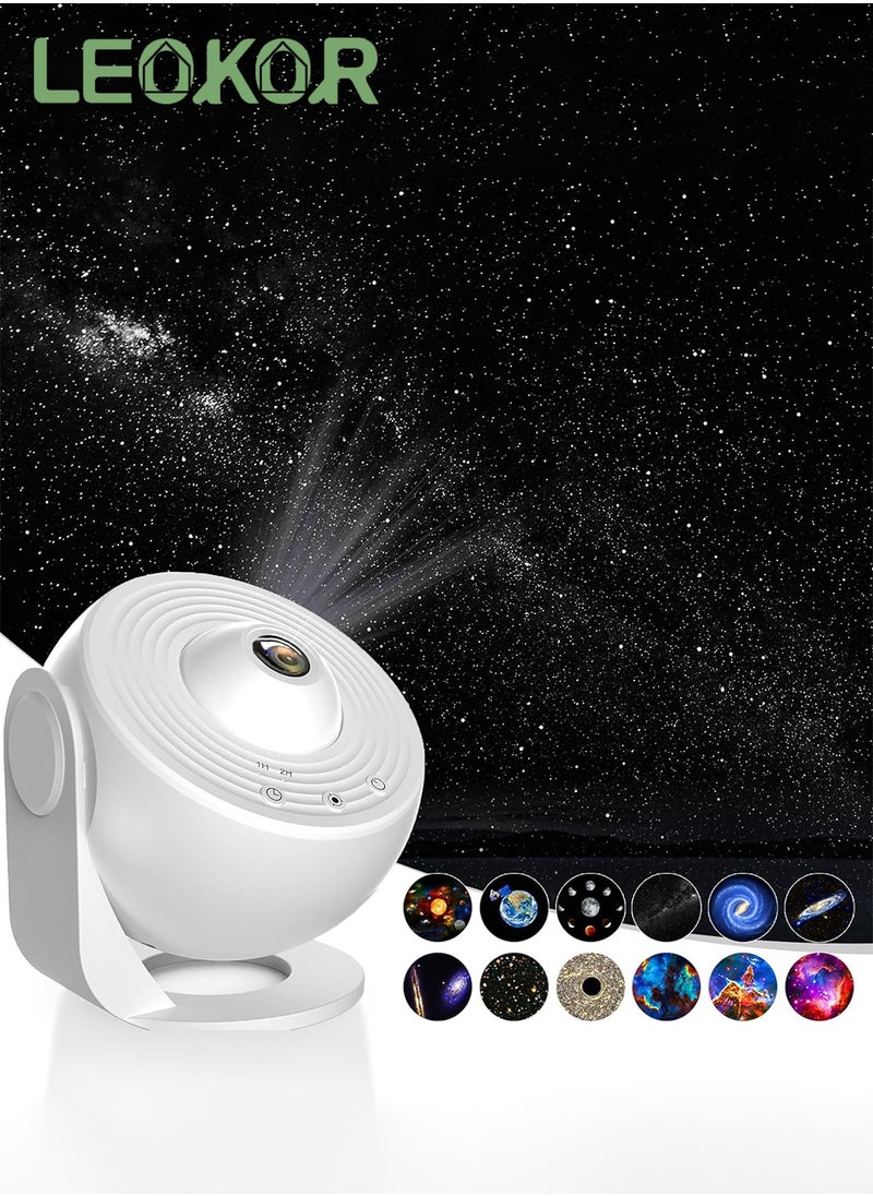 LEOKOR - Star Projector, Planetarium Projector for Bedroom Ultra Clear Galaxy Night Light with 4K Replaceable 12 Galaxy Discs 360 Degree Rotation Real Sky Light - Image 1