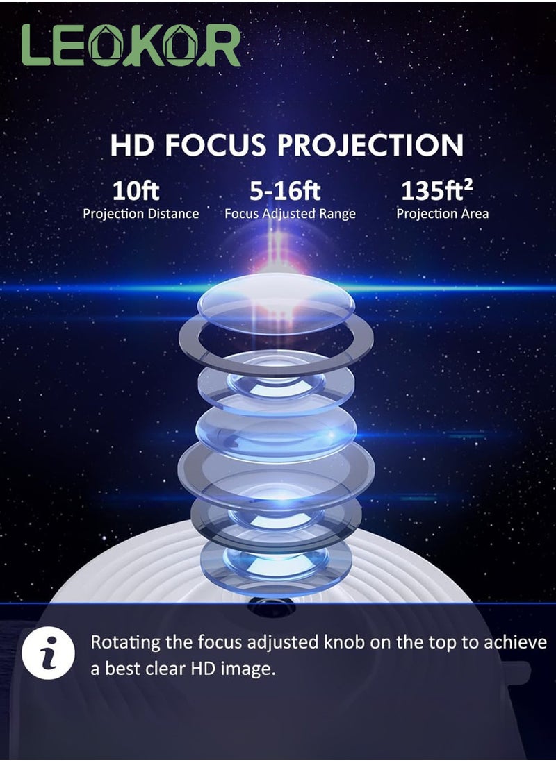 LEOKOR - Star Projector, Planetarium Projector for Bedroom Ultra Clear Galaxy Night Light with 4K Replaceable 12 Galaxy Discs 360 Degree Rotation Real Sky Light - Image 1