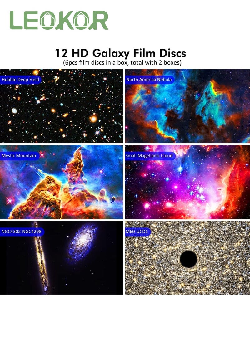 LEOKOR - Star Projector, Planetarium Projector for Bedroom Ultra Clear Galaxy Night Light with 4K Replaceable 12 Galaxy Discs 360 Degree Rotation Real Sky Light - Image 1