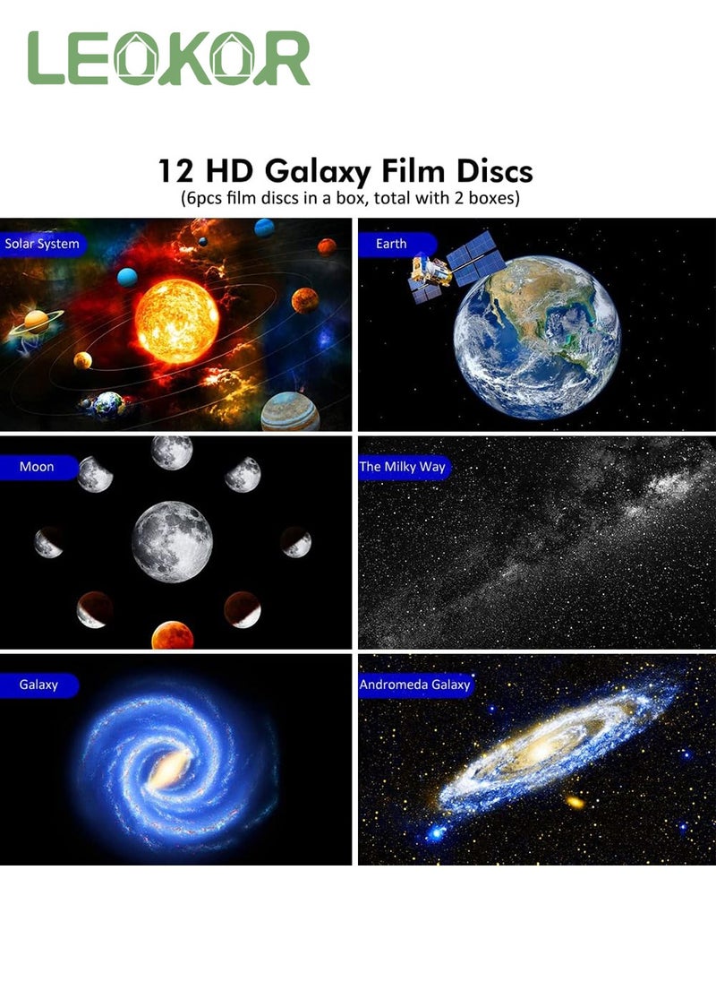 LEOKOR - Star Projector, Planetarium Projector for Bedroom Ultra Clear Galaxy Night Light with 4K Replaceable 12 Galaxy Discs 360 Degree Rotation Real Sky Light - Image 1