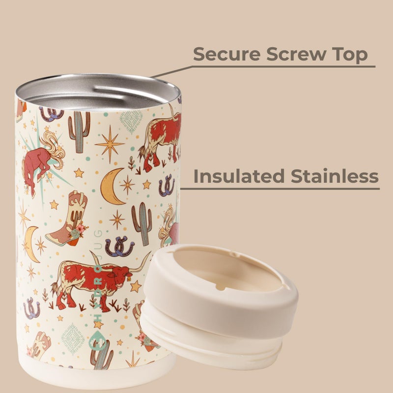 Hydrojug Standard Can Cooler - 2-In-1 Insulated Can Cooler Cup - Stainless Steel Can Holder With Non-Slip Rubber Base - Screw-Top Lid - Dishwasher Safe - 16Oz  Rodeo - Image 3