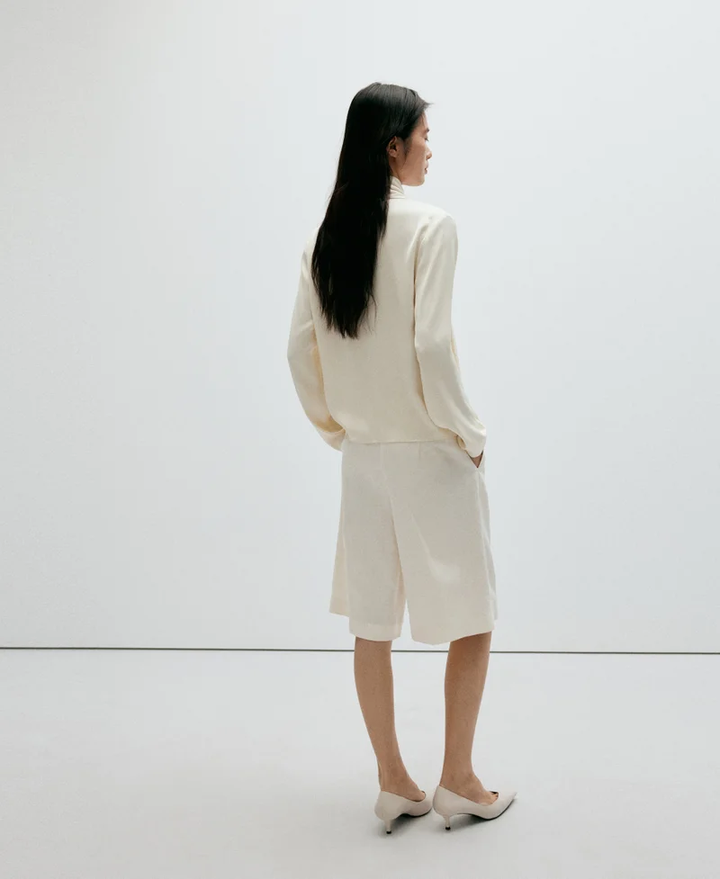 Mango High-Neck Blouse With Scarf Detail