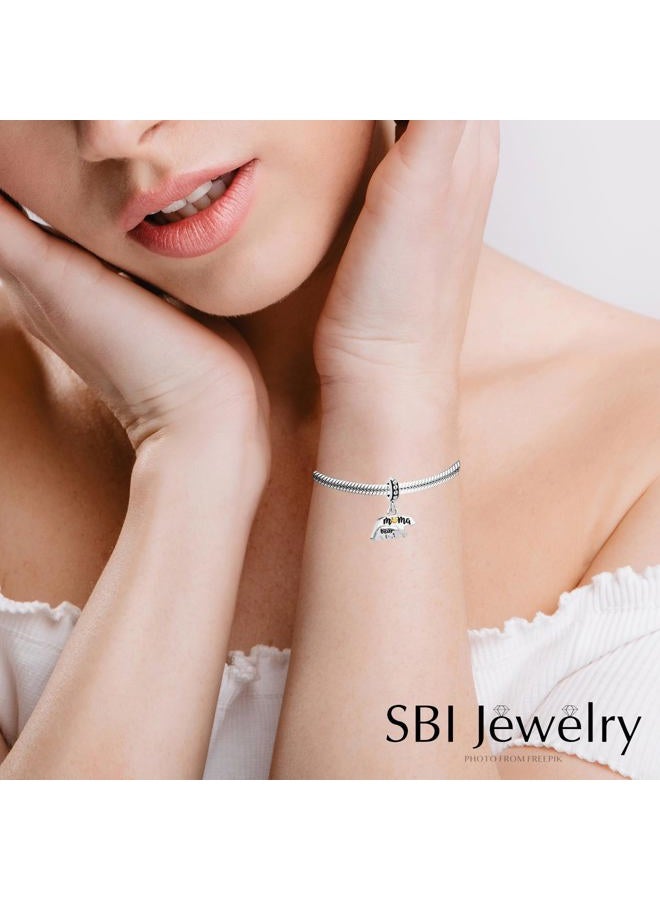 SBI Jewelry Mama Baby Bear Pendant Gold Heart Dangle Charm for Bracelets for Women Girls Mother Son Daughter Grandma keychain Pendant Personalized, Metal, No Gemstone - Image 3