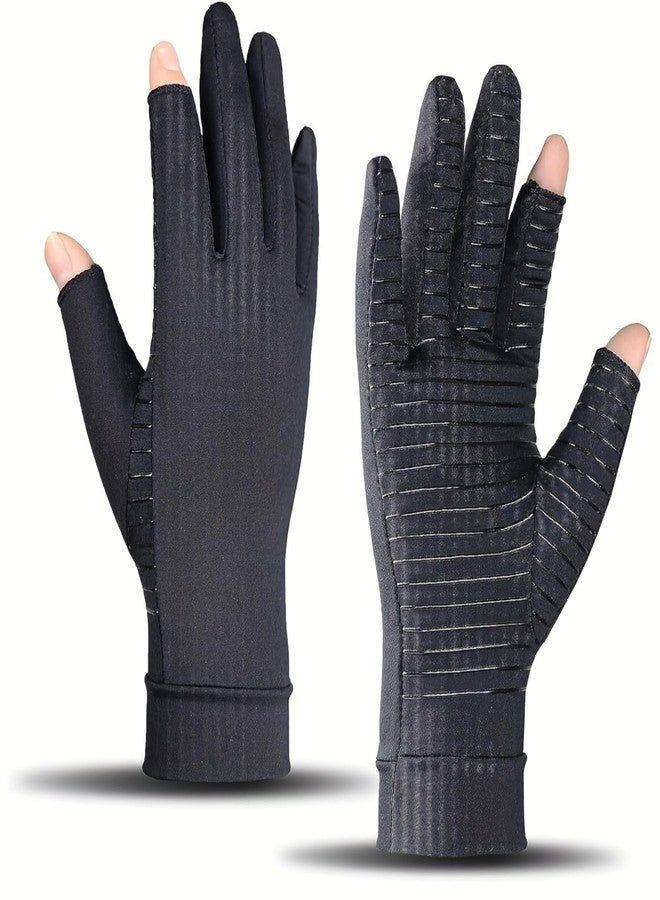 SHOPVILLA SHOPONIL Arthritis Gloves with Compression for Hand Arthritis, Hand Pain Therapy, Carpel Tunnel, Glove with Finger Holes, Wrist Supporter for Pain Relief, Fingerless Acupressure Gloves for Women & Men - Image 1