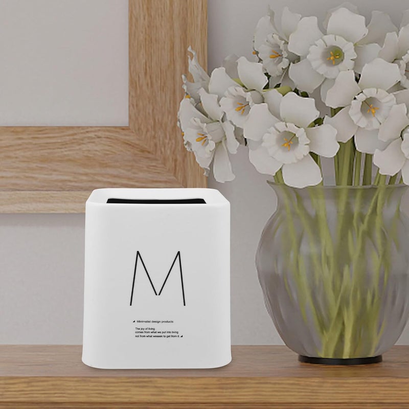 Mini Tabletop Trash Can 1.5l Plastic Desktop Garbage Container with Lid, Compact Office and Bedroom Waste Bin for Desk Use - Image 4