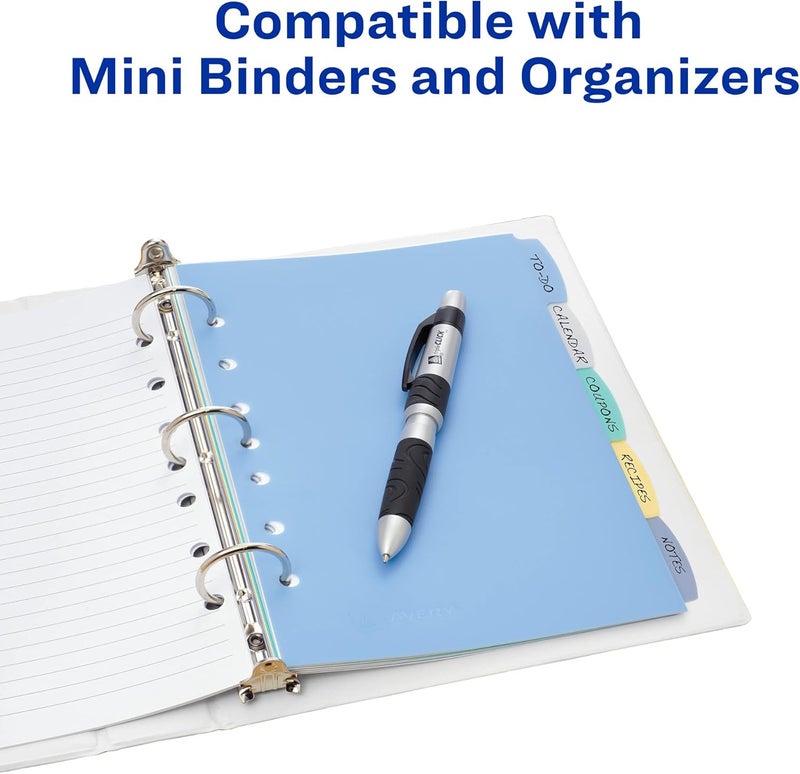 AVERY 16180 Write & Erase Plastic Dividers, 5-Tab, 5 1/2 x 8 1/2 - Image 3