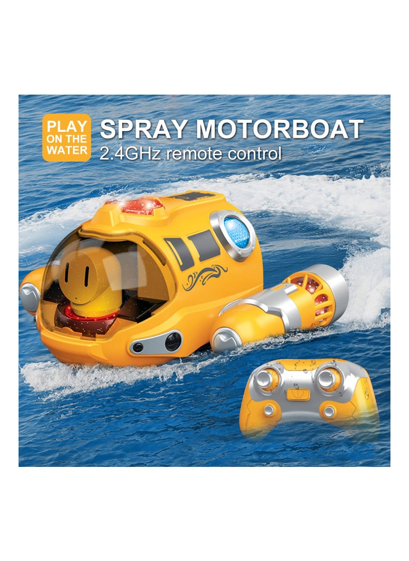SYOSI - SYOSI Remote Control Boat for Pools and Lakes Toys, RC Spray Gasboat, Light Up RC Boat Water Toy, Fast RC Boats for Adults and Kids, 2.4GHZ Remote Control, Swimming Pool Toy for Boys and Girls - Image 1