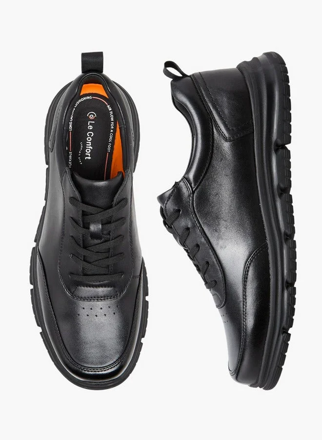 لو كونفورت Men Lace-Up Leather Loafers