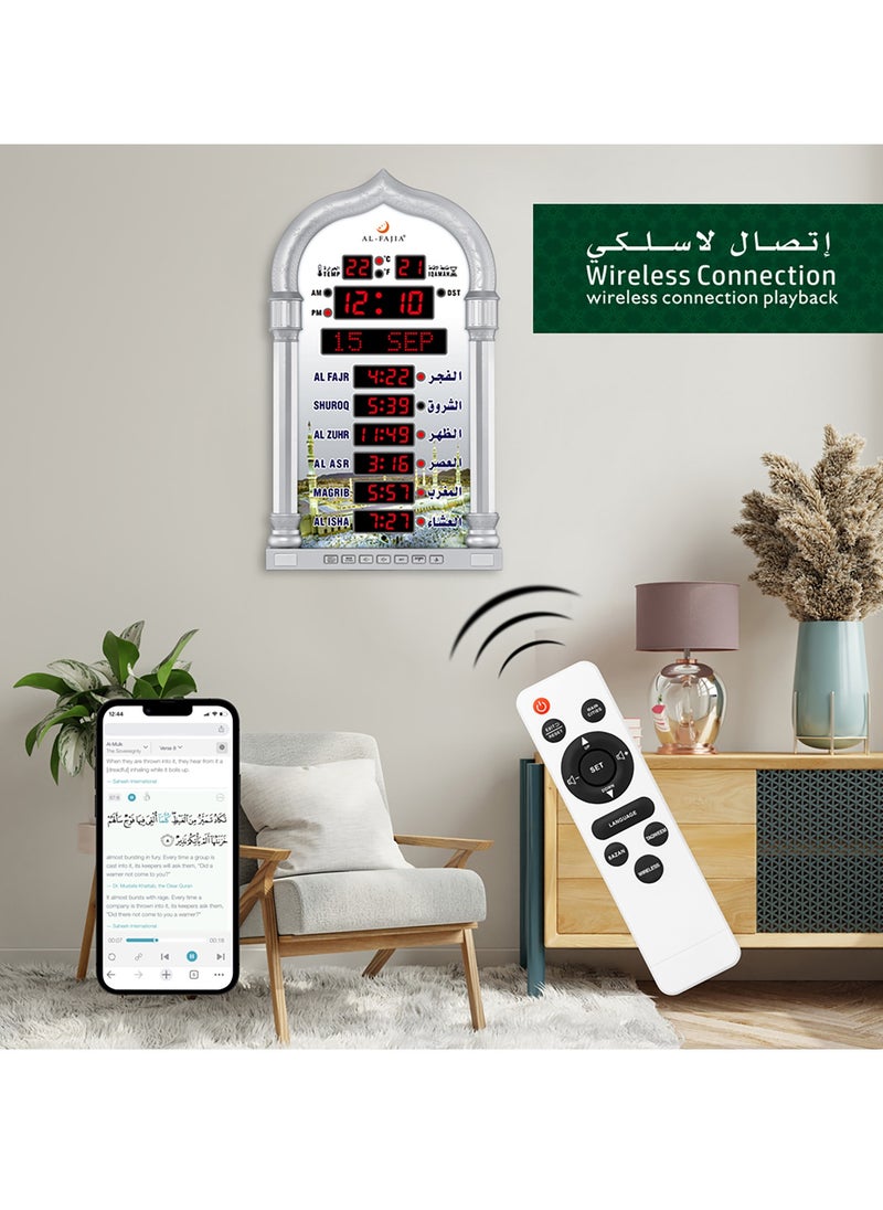 AL-FATIHA Azan Wall Clock Muslim Islamic Islam stylish Prayer Reminder Alarm Mosque Wall Clock Prayer Time Hijri Digital LED Azan  - Image 5