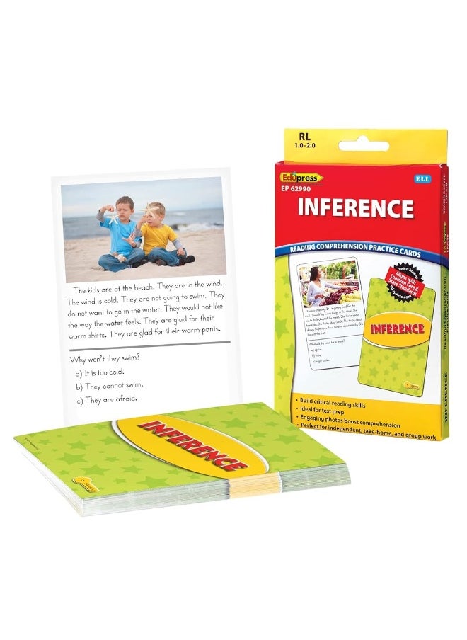 Edupress - Edupress Reading Comprehension Practice Cards, Inference, Yellow Level (EP62990) Medium - Image 1