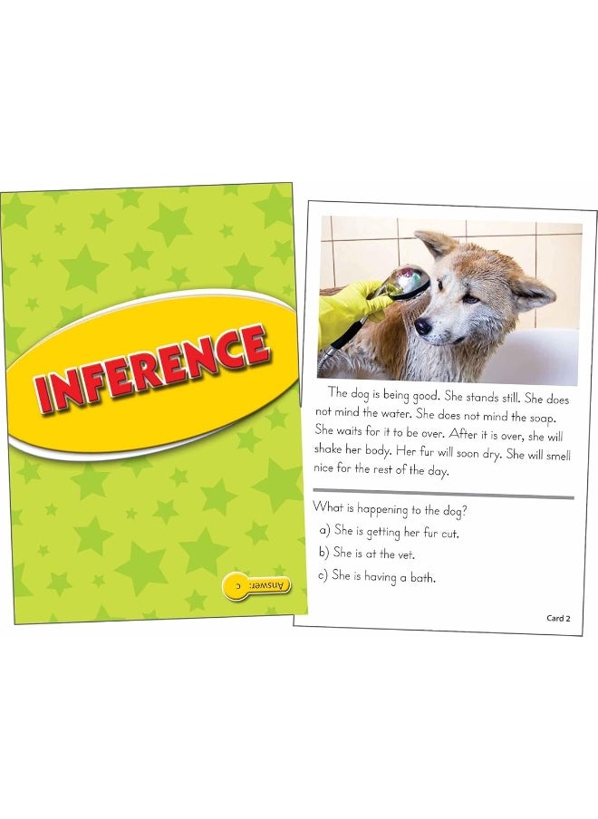 Edupress - Edupress Reading Comprehension Practice Cards, Inference, Yellow Level (EP62990) Medium - Image 1