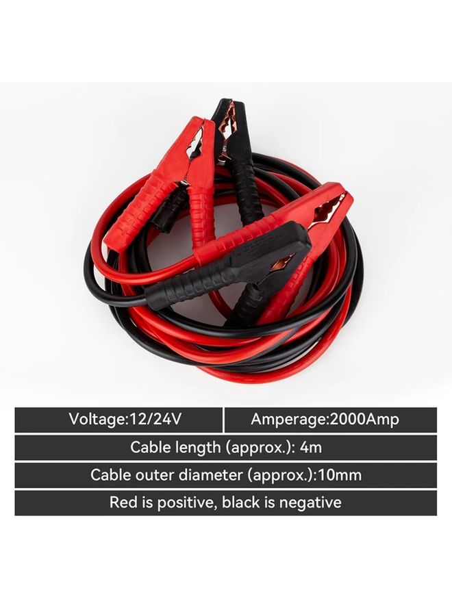 Heavy Duty 157.48 Inch Car Battery Jump Cable With Pure Copper Alligator Clips 4m Booster Wire For Cars Trucks SUV Emergency Starter - Image 2