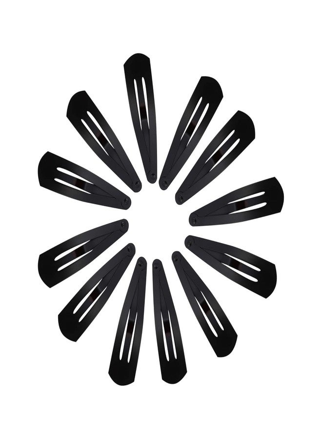 CODERED Matte Black Hair Clips, Snap Barrettes for Women and Girls, Pack of 12 - Image 3