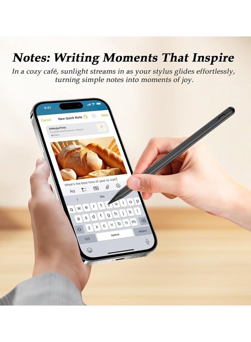 Stylus Pen for iPad Air (4th), Pen for iPad Pro 11 (1st&2nd&3rd) Generation, Compatible with iPad Pro 12.9 (3rd&4th&5th) generation - Black - Image 2