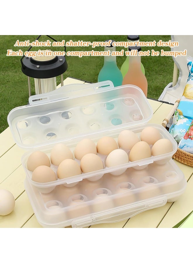 Bukela Egg Holder for Fridge, Portable Egg Tray with 12 Spaces, Egg Organizer for Refrigerator with Lid, Stackable Egg Storage with Safety Buckle, for All Kinds of Refrigerators to Store Eggs - Image 4