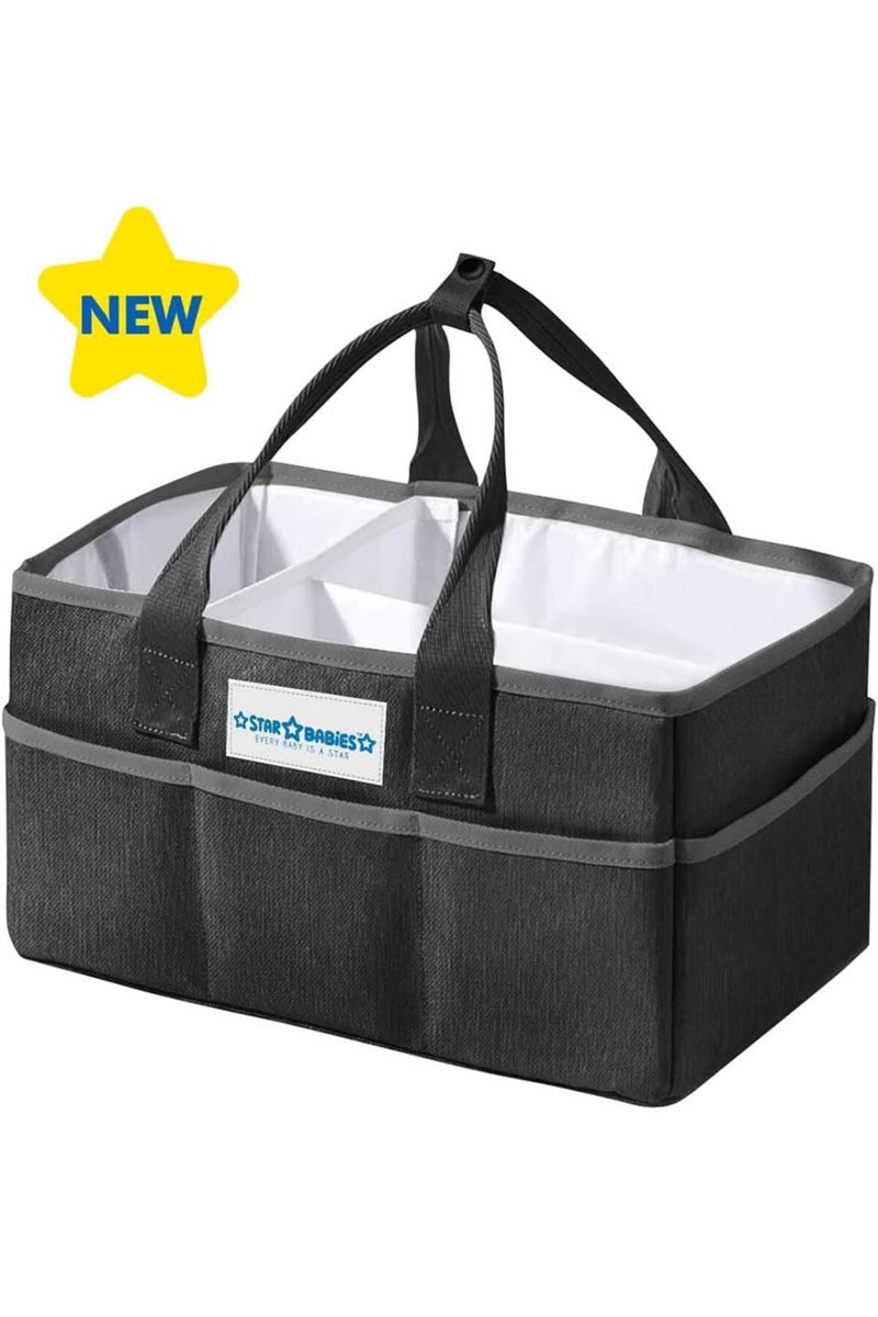 Star Babies - Diaper Caddy Organizer New - Black - Image 2