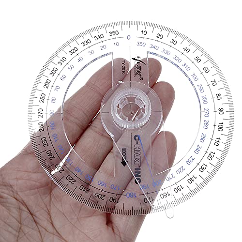 LYHLYA 360° Protractor Pack of 2 Protactors Plastic Protractor Math Protractors Clear Protractor Ruler Drafting Tools Circle Protractor for Geometry - Image 4