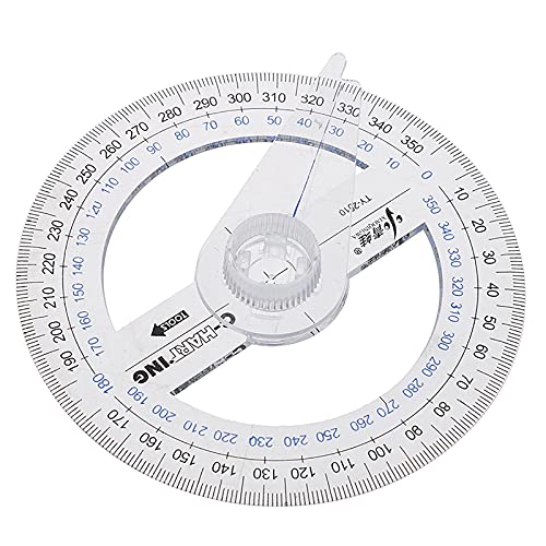 LYHLYA 360° Protractor Pack of 2 Protactors Plastic Protractor Math Protractors Clear Protractor Ruler Drafting Tools Circle Protractor for Geometry - Image 3
