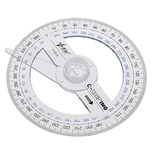 LYHLYA 360° Protractor Pack of 2 Protactors Plastic Protractor Math Protractors Clear Protractor Ruler Drafting Tools Circle Protractor for Geometry - Image 2