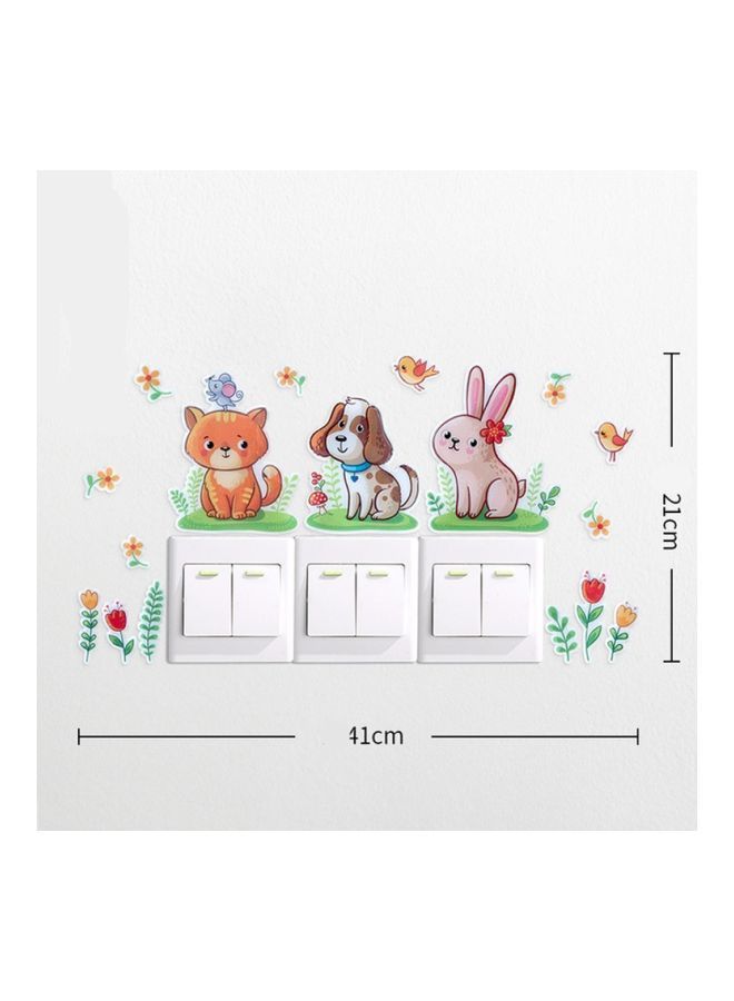 NIBEMINENT 3D Decorative Animal Wall Sticker Green/Pink/Orange 21x11cm - Image 5