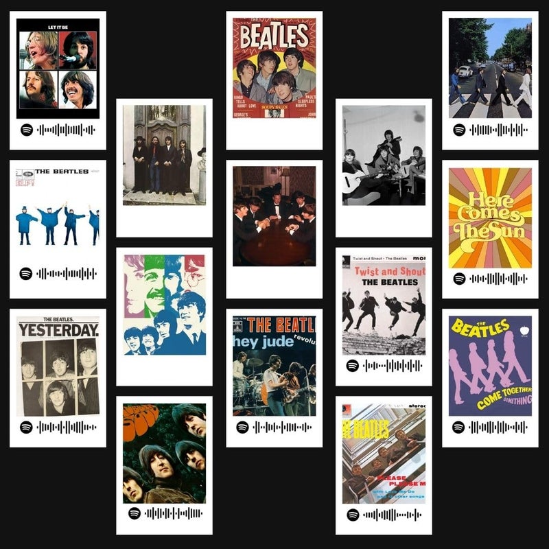 Funk You Store The Beatles Poster | The Beatles Band Mini Posters Kit (Set of 15) | Rock Band Size (8 x 6 cm) Posters for Phone Accessories, Bedroom, Office, room decoration - Image 1