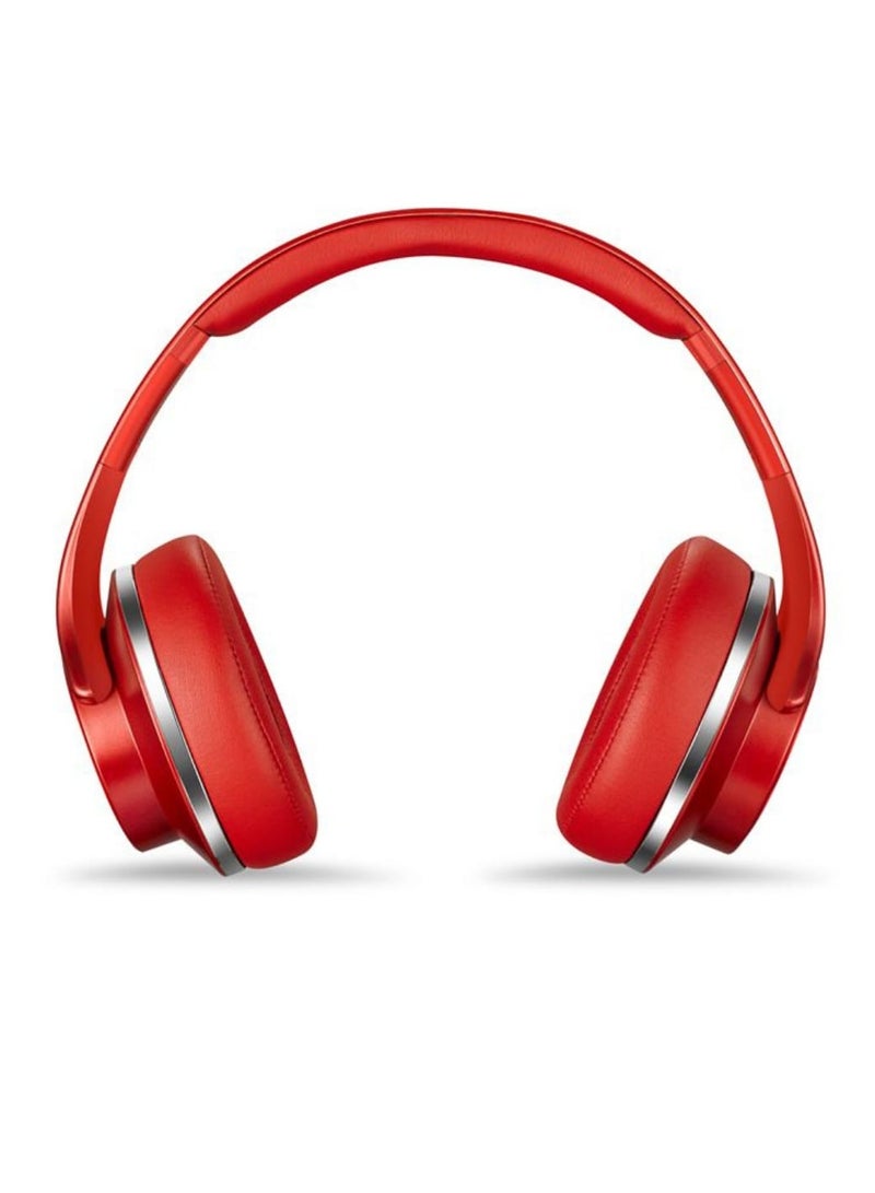 سودو سماعات رأس بلوتوث فوق الأذن مع ميكروفون باللون الأحمر - Image 1