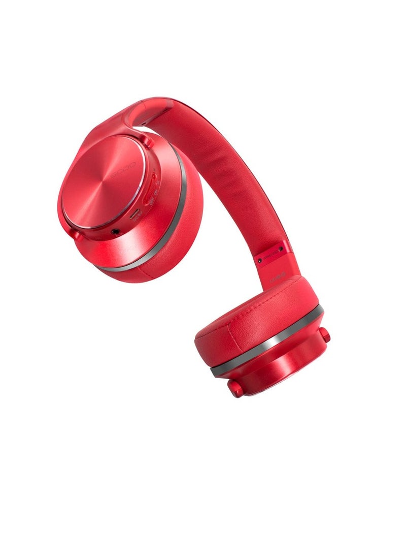سودو سماعات رأس بلوتوث فوق الأذن مع ميكروفون باللون الأحمر - Image 5