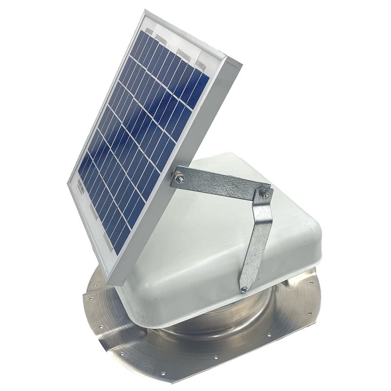 Solar Blaster Solar Mega RoofBlaster Adjustable for 35 ribbed Conex Shipping Containers White  Solar Roof Vent  Solar Roof Fan  Exhaust Fan for shipping containers  Get rid of hot air with the suns power 