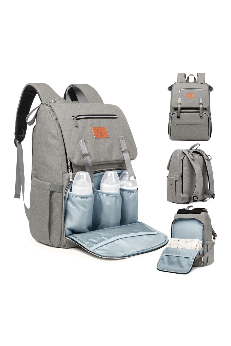 KeaBabies Explorer Diaper Backpack (Classic Gray) - Image 1