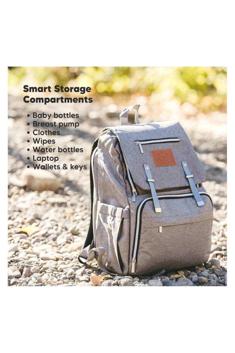 KeaBabies Explorer Diaper Backpack (Classic Gray) - Image 2