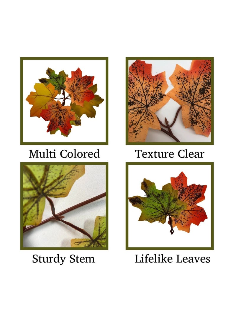 SYOSI 2 Pack Fall Garland 11.4Ft Silk Hanging Leaf Foliage Mantle Vine Fall Decor Artificial Autumn Decoration for Home Garden Fireplace Mantle Front Door Decor - Image 5