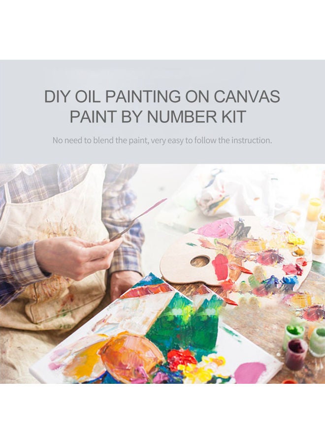 NIBEMINENT Flower Pattern Oil Painting KIt Multicolour 12x16inch - Image 3