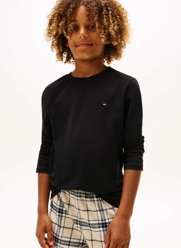 تومي هيلفيغر تيشيرت أساسي برقبة دائرية للأطفال