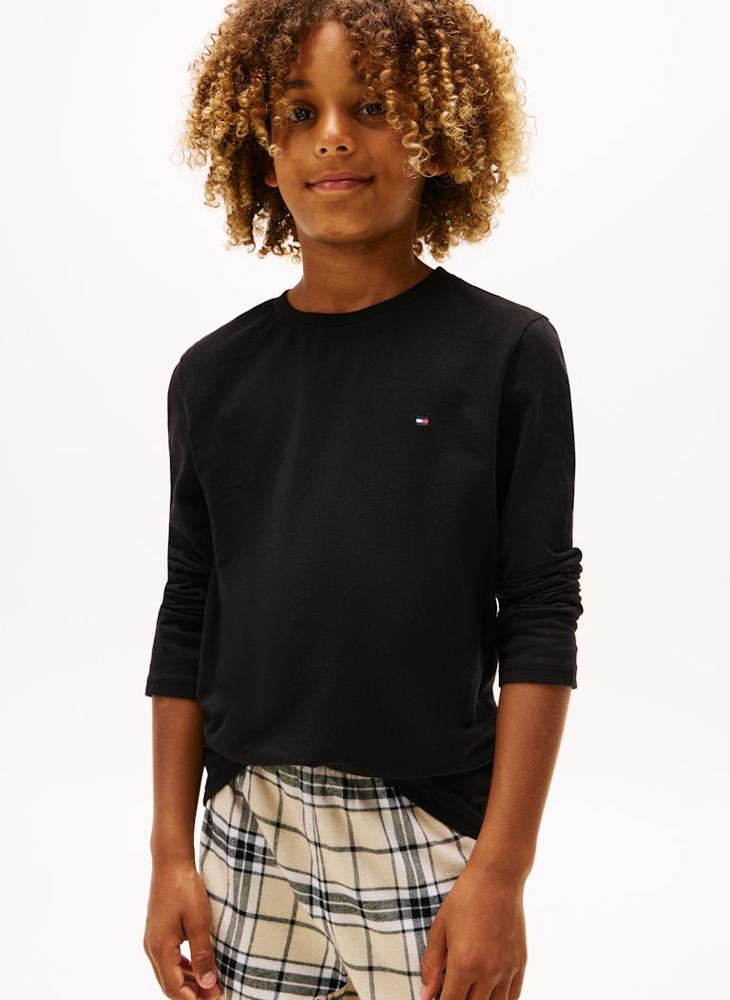 تومي هيلفيغر تيشيرت أساسي برقبة دائرية للأطفال - Image 4