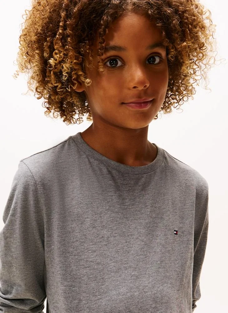 تومي هيلفيغر تيشيرت أساسي برقبة دائرية للأطفال