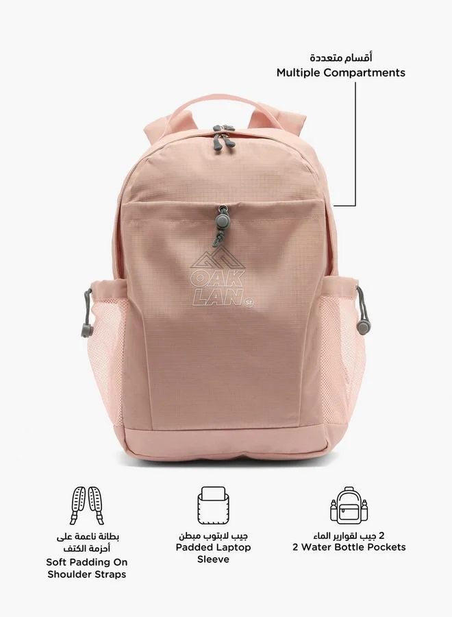 Oaklan By Shoexpress Logo Print School Backpack For Kids 13 Years+ With Padded Shoulder Straps