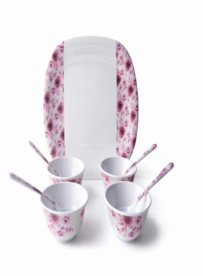 Bataniya Premium Melamine Serving Set – 9 Pcs | Triple Coated, Turmeric Stain Proof | Plate, Veg Bowls & Tea Spoons - Image 1