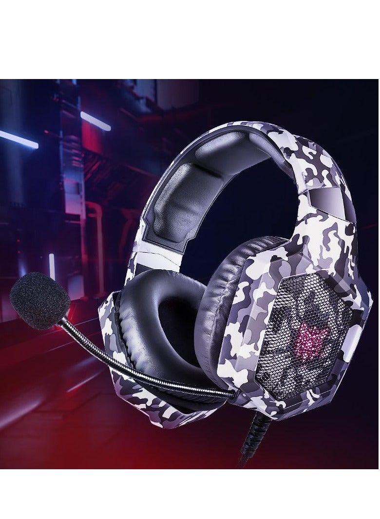 ONIKUMA K8 Gaming Headset Wired Stereo Headphones Noise-Canceling With Mic LED Lights Earphone - Image 3