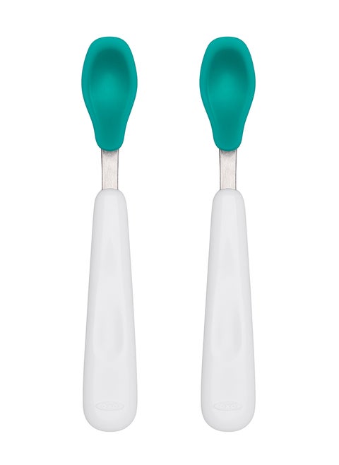 Soft Silicone Feeding Spoon Set - Teal