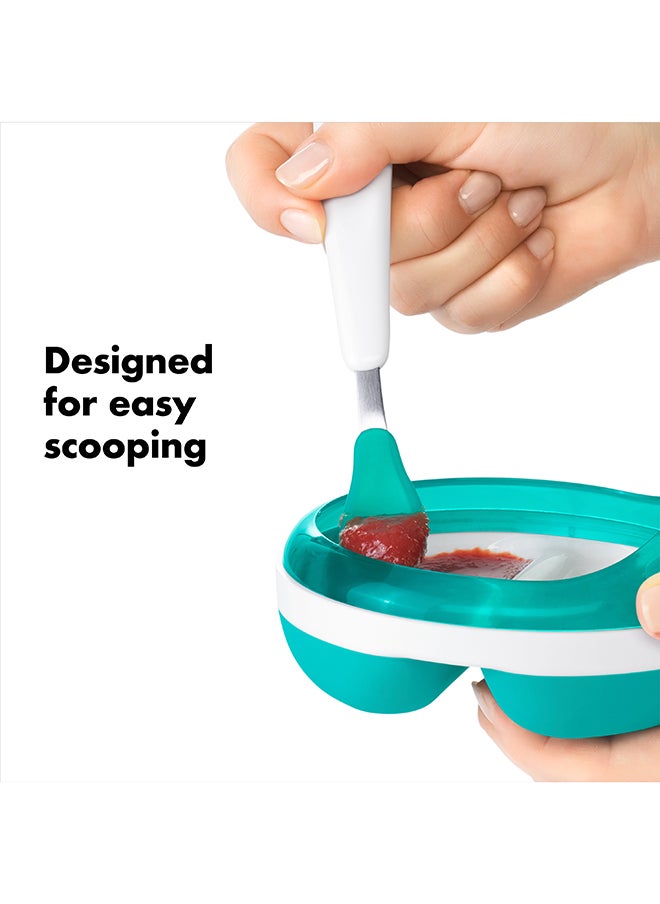 OXO TOT طقم ملاعق تغذية ناعمة من السيليكون - أزرق مخضر  - Image 5