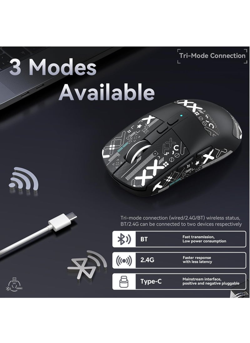 Attack Shark - X6 Lightweight Wireless Gaming Mouse with 3 Mode Wired 2.4G BT5.2 Up to 26K DPI RGB Touch Magnetic Charging Base - Image 1