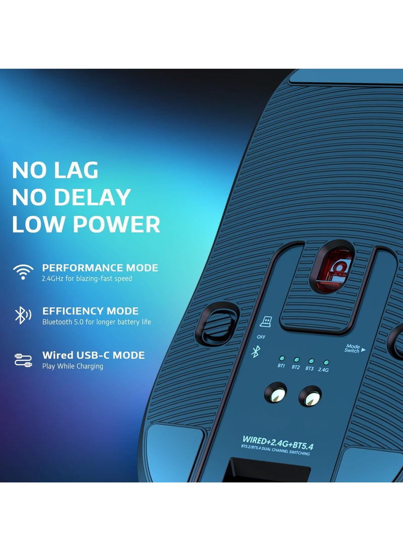 Attack Shark - X6 Lightweight Wireless Gaming Mouse with 3 Mode Wired 2.4G BT5.2 Up to 26K DPI RGB Touch Magnetic Charging Base - Image 1