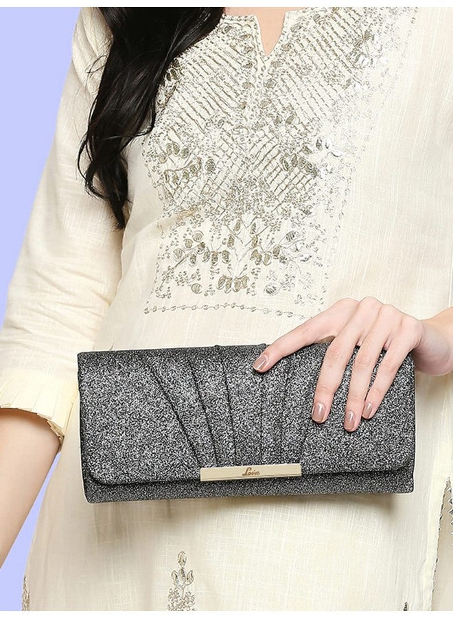 Lavie Women's Dazz Foldover Clutch Black Ladies Purse Handbag - Image 2