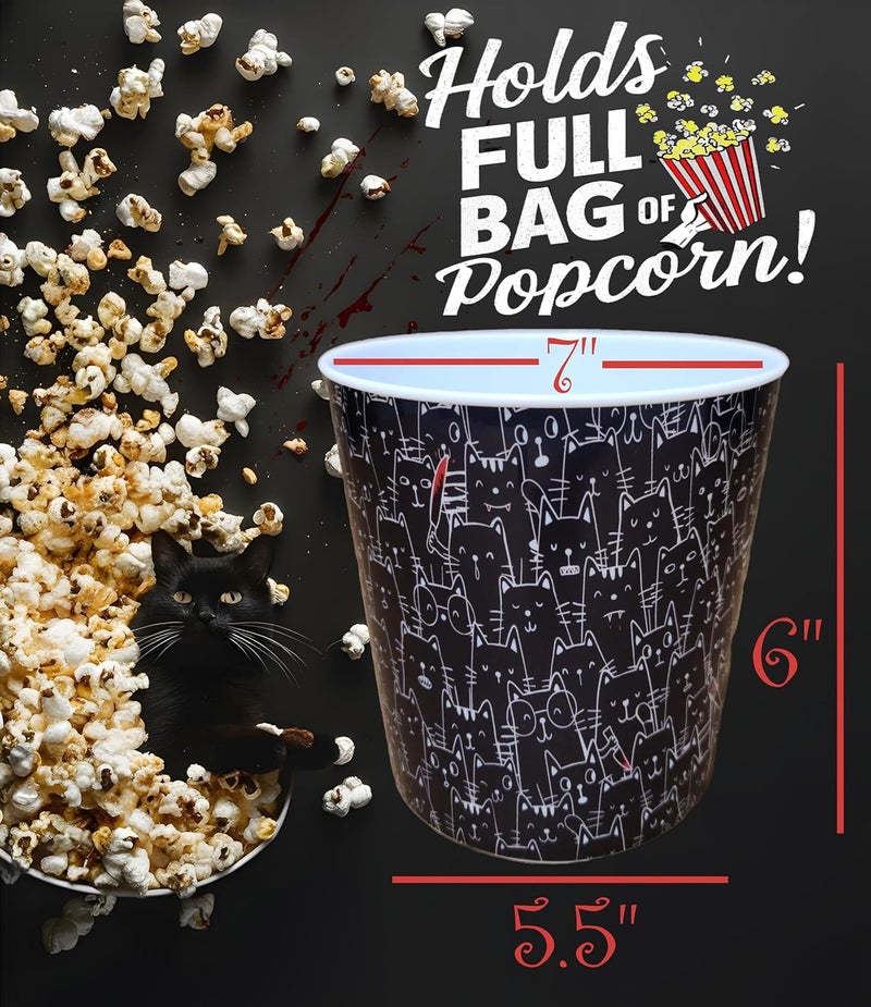 Funny Guy Mugs Popcorn Bowls for Halloween Movie Night Classic Retro Plastic Bowl Set Home Theater Accessories Reusable BPA Free 4Pack - Image 2
