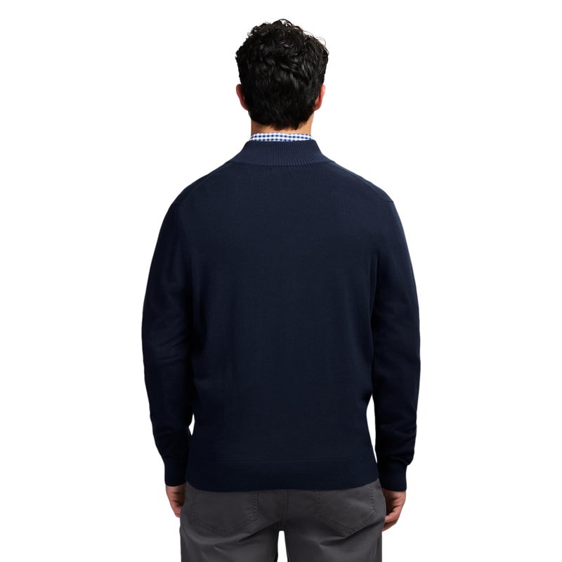 Izod Men's Premium Essentials Quarter Zip Sweater, Navy Blazer, Medium - Image 2